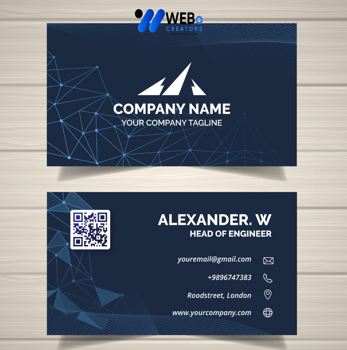 Elegant Professional Business card design with golden stripes Agency in Washington dc