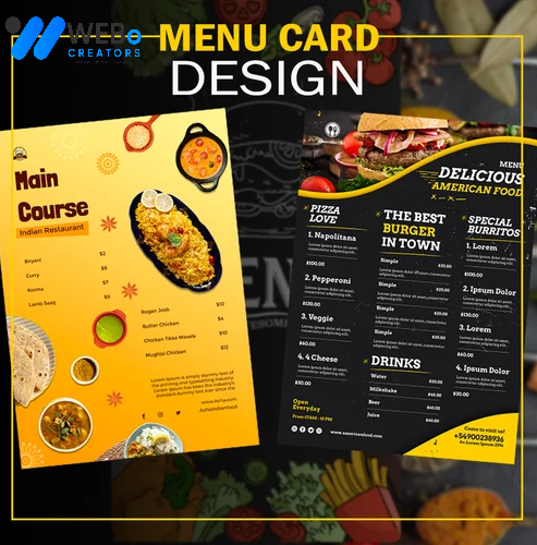 Restaurant digital menu board Washington dc menu printing services online food menu design 2026